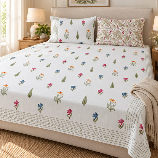 Meadow Buti Khwaab Bedsheet - BS_KH_KS_003 - bed lifestyle