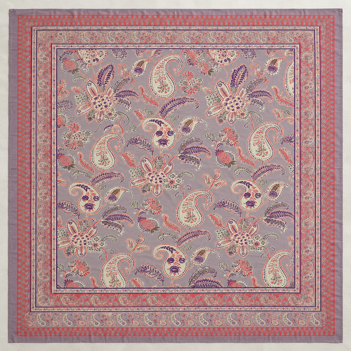 Mauve Paisley Rangrez Bedsheet - BS_RZ_KS_006 - full print