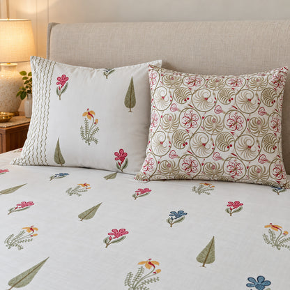 Meadow Buti Khwaab Bedsheet - BS_KH_KS_003 - pillow covers