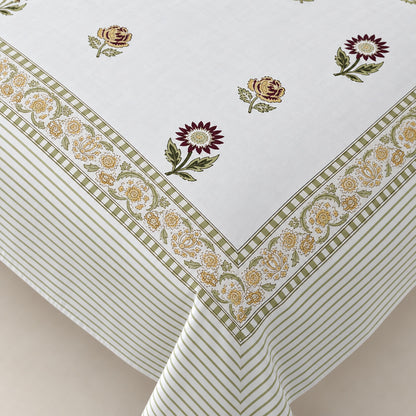 Plum Sunflower Buti Khwaab Bedsheet - BS_KH_KS_004 - corner and fabric close-up