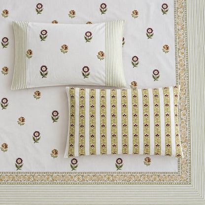 Plum Sunflower Buti Khwaab Bedsheet - BS_KH_KS_004 - pillow covers
