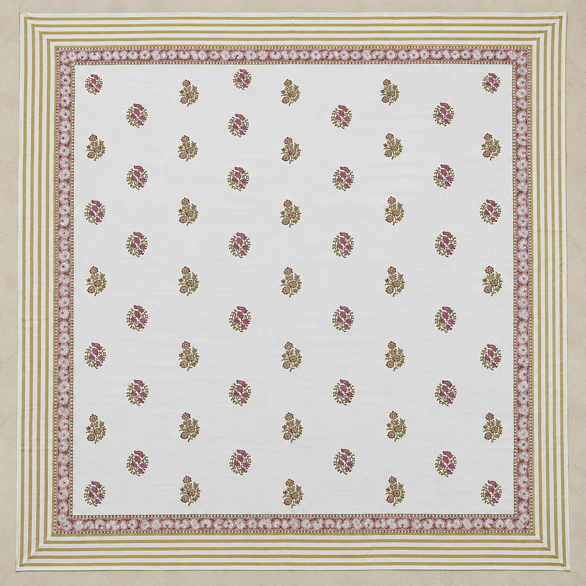 Mauve Bouquet Khwaab Bedsheet - BS_KH_KS_005 - full print flat lay