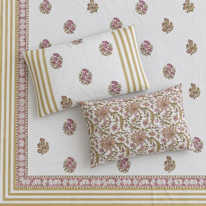 Mauve Bouquet Khwaab Bedsheet - BS_KH_KS_005 - pillow covers