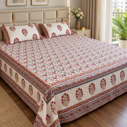 Bright Floral Naaz Bedsheet - BS_NZ_KS_001 - angle