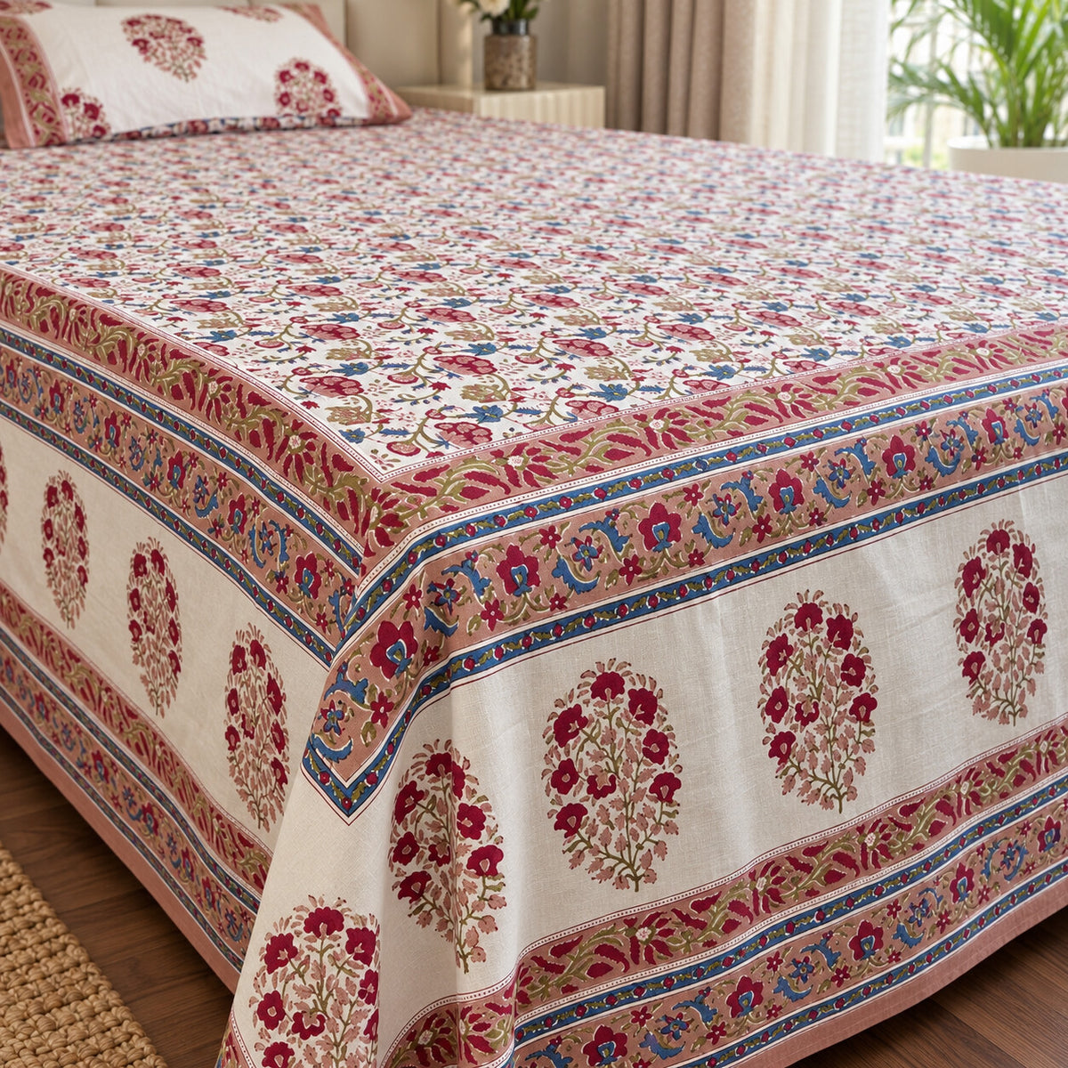 Bright Floral Naaz Bedsheet - BS_NZ_KS_001 - detail