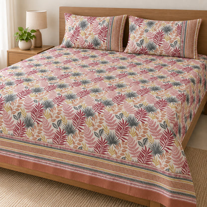 Pink Fern Rangrez Bedsheet - BS_RZ_KS_001 - hero