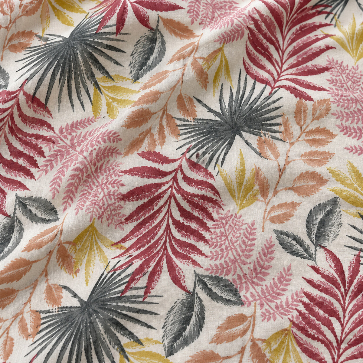 Pink Fern Rangrez Bedsheet - BS_RZ_KS_001 - fabric close-up