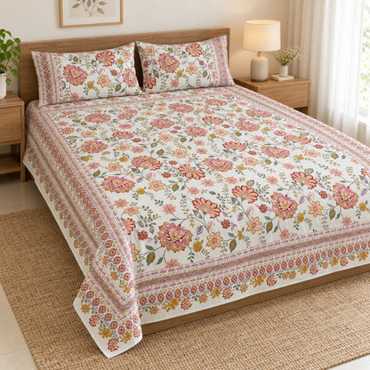 Coral Blossom Rangrez Bedsheet - BS_RZ_KS_003 - hero