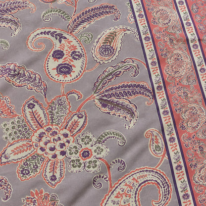 Mauve Paisley Rangrez Bedsheet - BS_RZ_KS_006 - fabric close-up