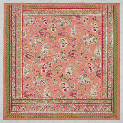 Peach Paisley Rangrez Bedsheet - BS_RZ_KS_008 - full print