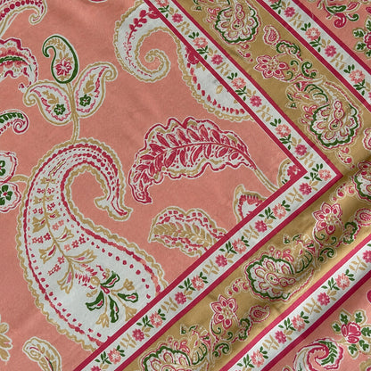 Peach Paisley Rangrez Bedsheet - BS_RZ_KS_008 - fabric close-up