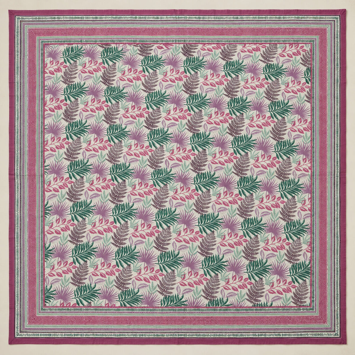 Pink Fern Garden Rangrez Bedsheet - BS_RZ_KS_009 - full print