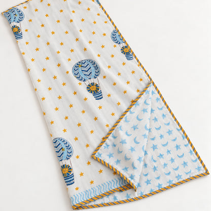 Hot Air Balloon Stars Baby Dohar - DH_SUB_BB_001 - both sides reversible