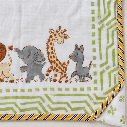 Jungle Parade Baby Dohar - DH_SUB_BB_003 - print and border close-up