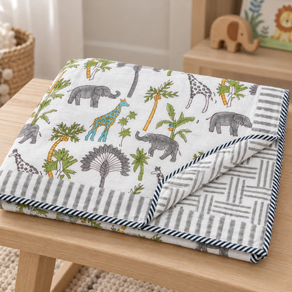 Grey Palm Safari Baby Dohar - DH_SUB_BB_005 - folded gift view
