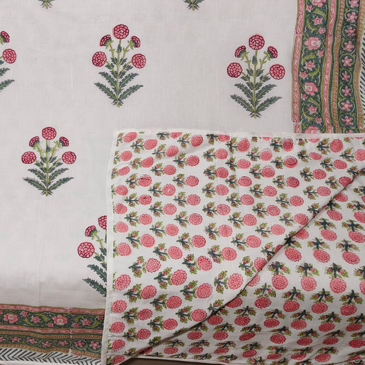 Gulfam: 100% Cotton Mulmul Double Side Hand Block Printed Single Bed Dohar (Set of 2)