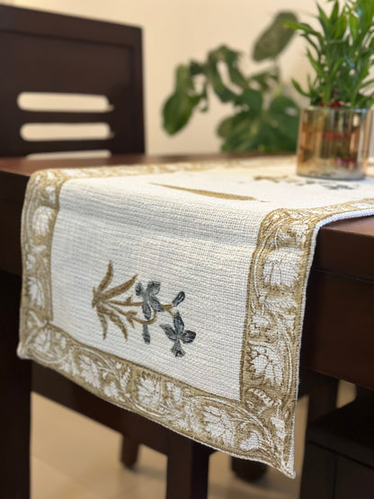 Pine & Bush Block Print Table Runner