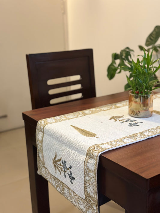 Pine & Bush Block Print Table Runner