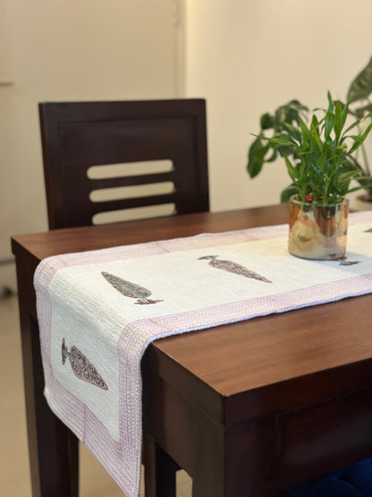 Lilac Pine Hand Block Print Table Runner