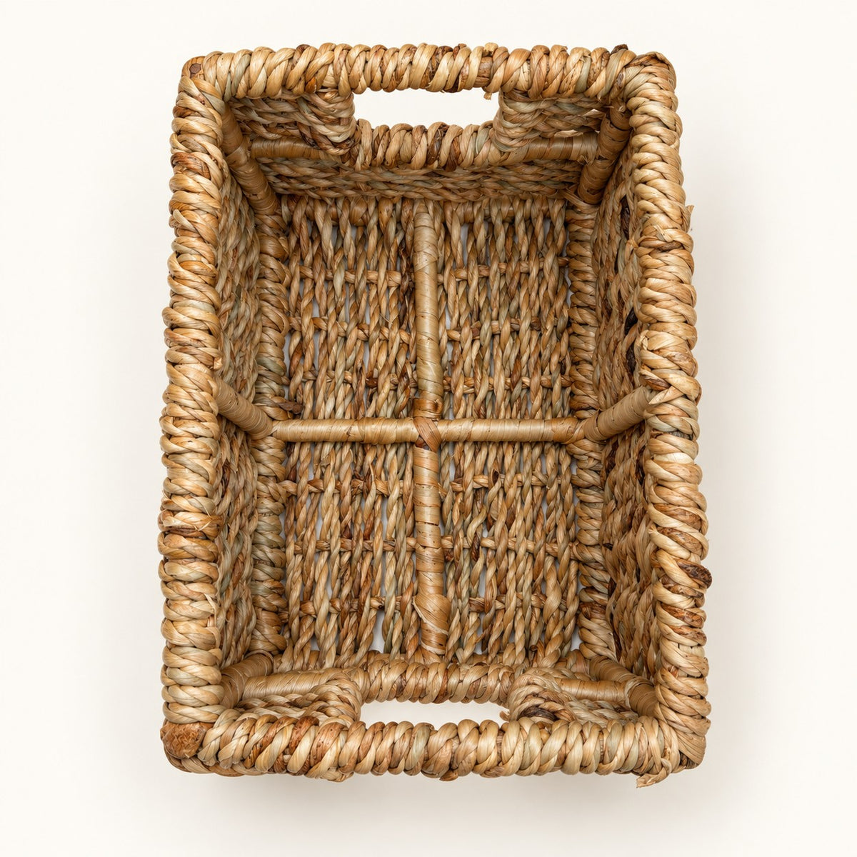 Rope Weave Jaltarang Kauna Grass Basket with Cane Frame - OG_JT_CF_001 - top view