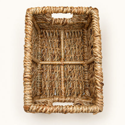 Rope Weave Jaltarang Kauna Grass Basket with Cane Frame - OG_JT_CF_001 - top view