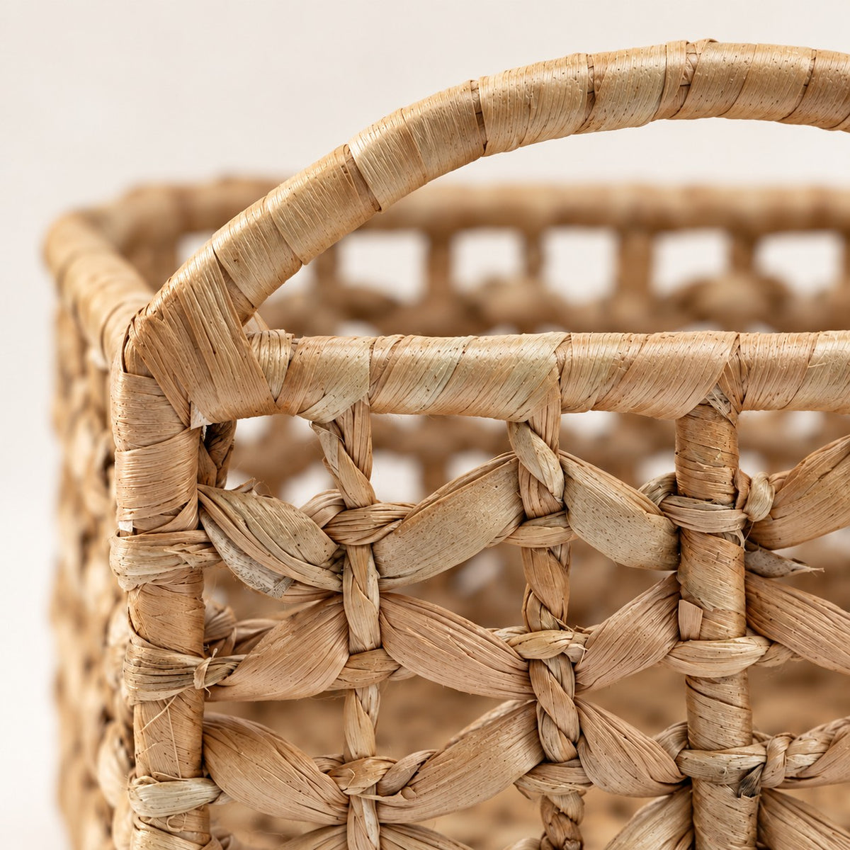 Jaali Jaltarang Kauna Grass Basket with Arched Handle - OG_JT_LT_002 - handle and weave close-up