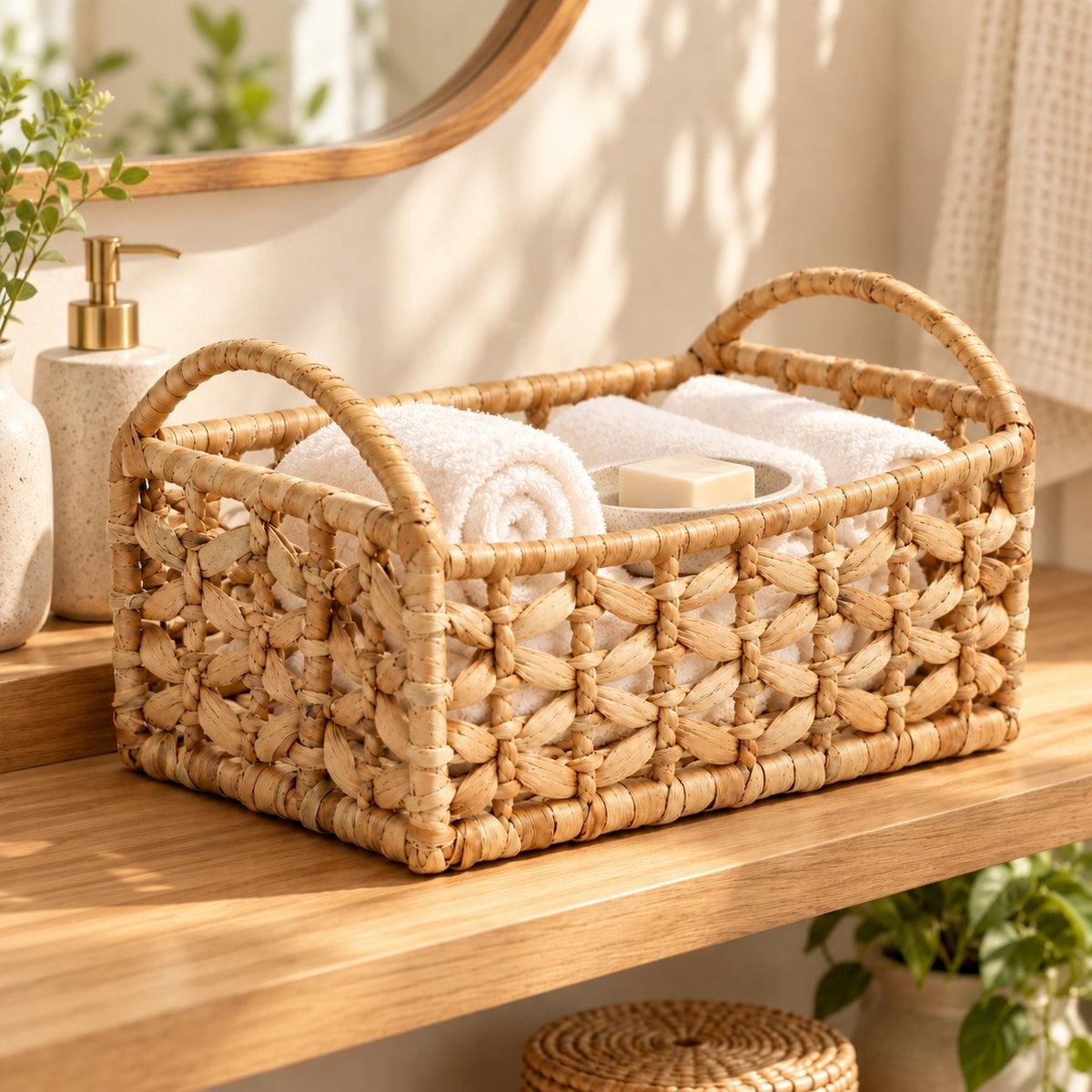 Jaali Jaltarang Kauna Grass Basket with Arched Handle - OG_JT_LT_002 - lifestyle