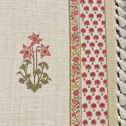 Pink Lily Buti Baithak Sofa Throw - ST_BT_CJ_002 - fabric and print close-up