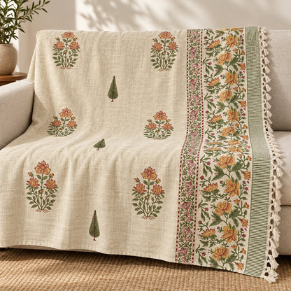 Saffron Garden Baithak Sofa Throw - ST_BT_CJ_003 - hero