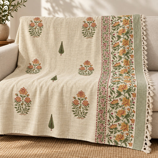 Saffron Garden Baithak Sofa Throw - ST_BT_CJ_003 - hero