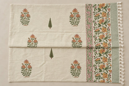 Saffron Garden Baithak Sofa Throw - ST_BT_CJ_003 - full product flat lay