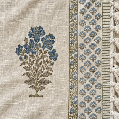 Indigo Buti Baithak Sofa Throw - ST_BT_CJ_004 - fabric and print close-up