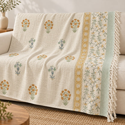 Mustard Vine Baithak Sofa Throw - ST_BT_CJ_007 - hero