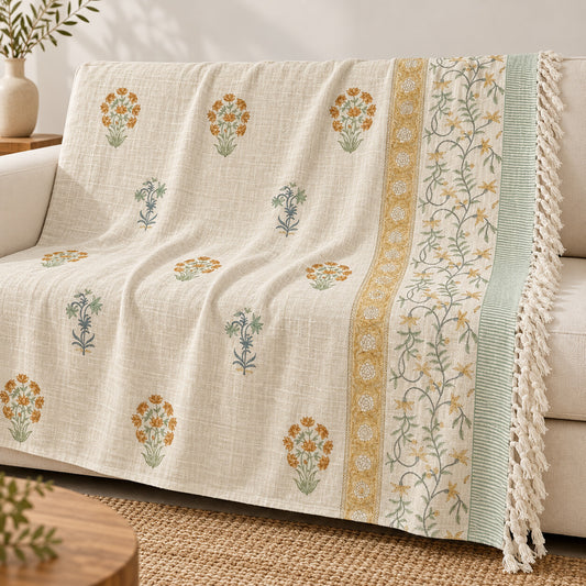 Mustard Vine Baithak Sofa Throw - ST_BT_CJ_007 - hero
