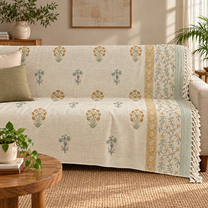 Mustard Vine Baithak Sofa Throw - ST_BT_CJ_007 - sofa lifestyle