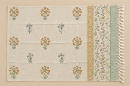 Mustard Vine Baithak Sofa Throw - ST_BT_CJ_007 - full product flat lay