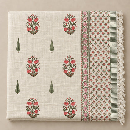 Brick Rose Cypress Baithak Sofa Throw - ST_BT_CJ_008 - full product flat lay