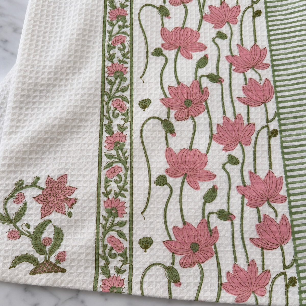 Pink Lotus Sahaj Waffle Bath Towel - TW_SH_SG_001 - detail