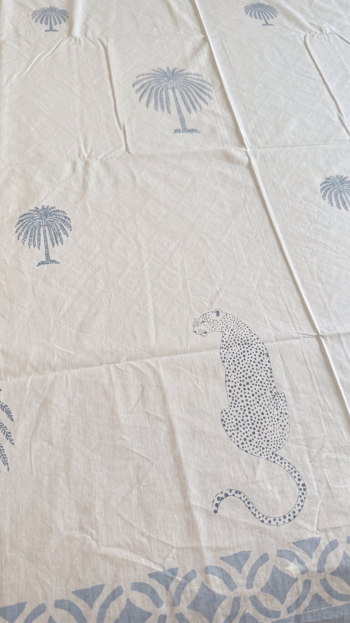 Morning Mist Jungle Sanganeri hand block printed king bedsheet — Artisan's Thread