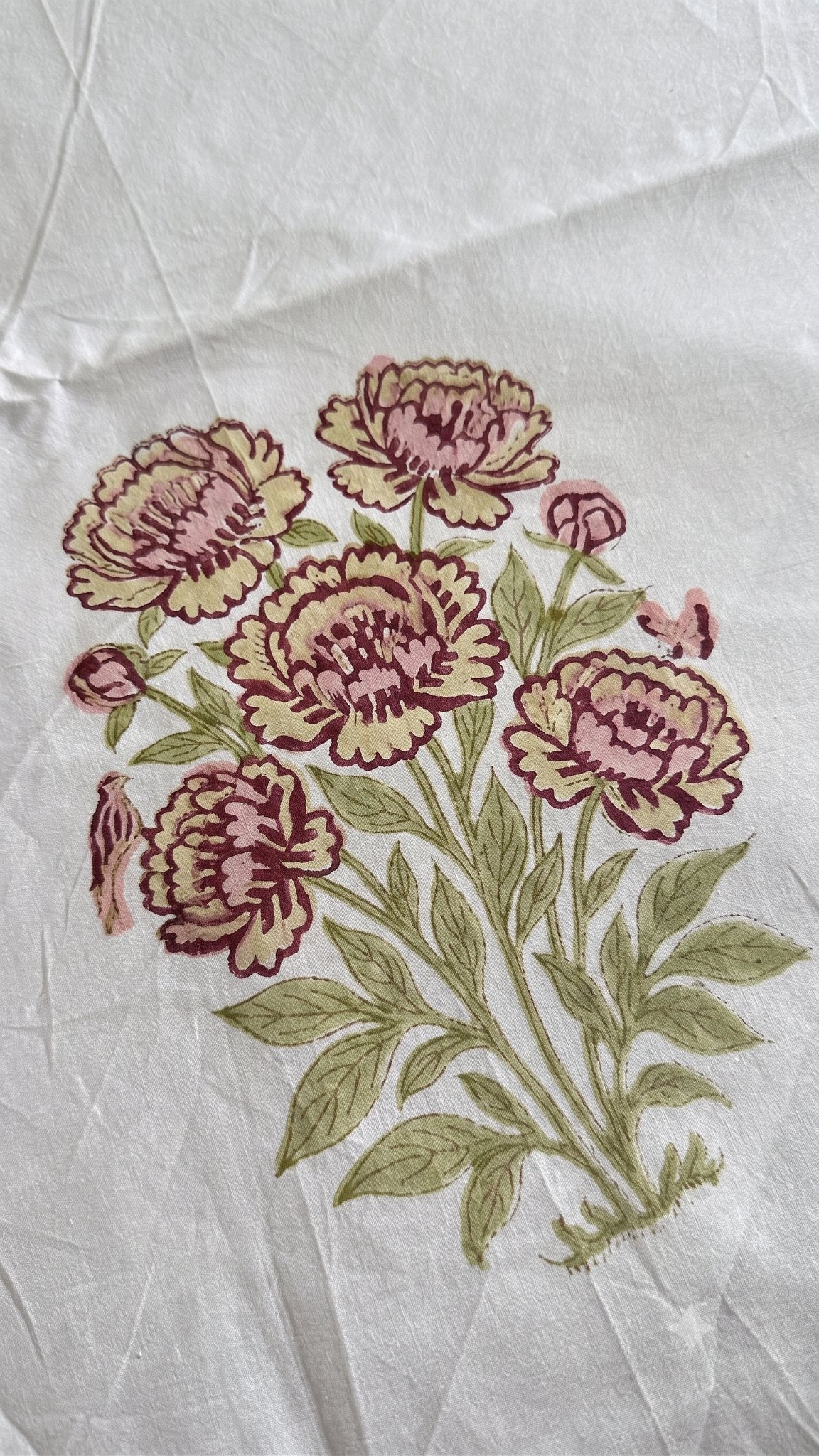 The Dusty Rose Sanganeri hand block printed king bedsheet — Artisan's Thread