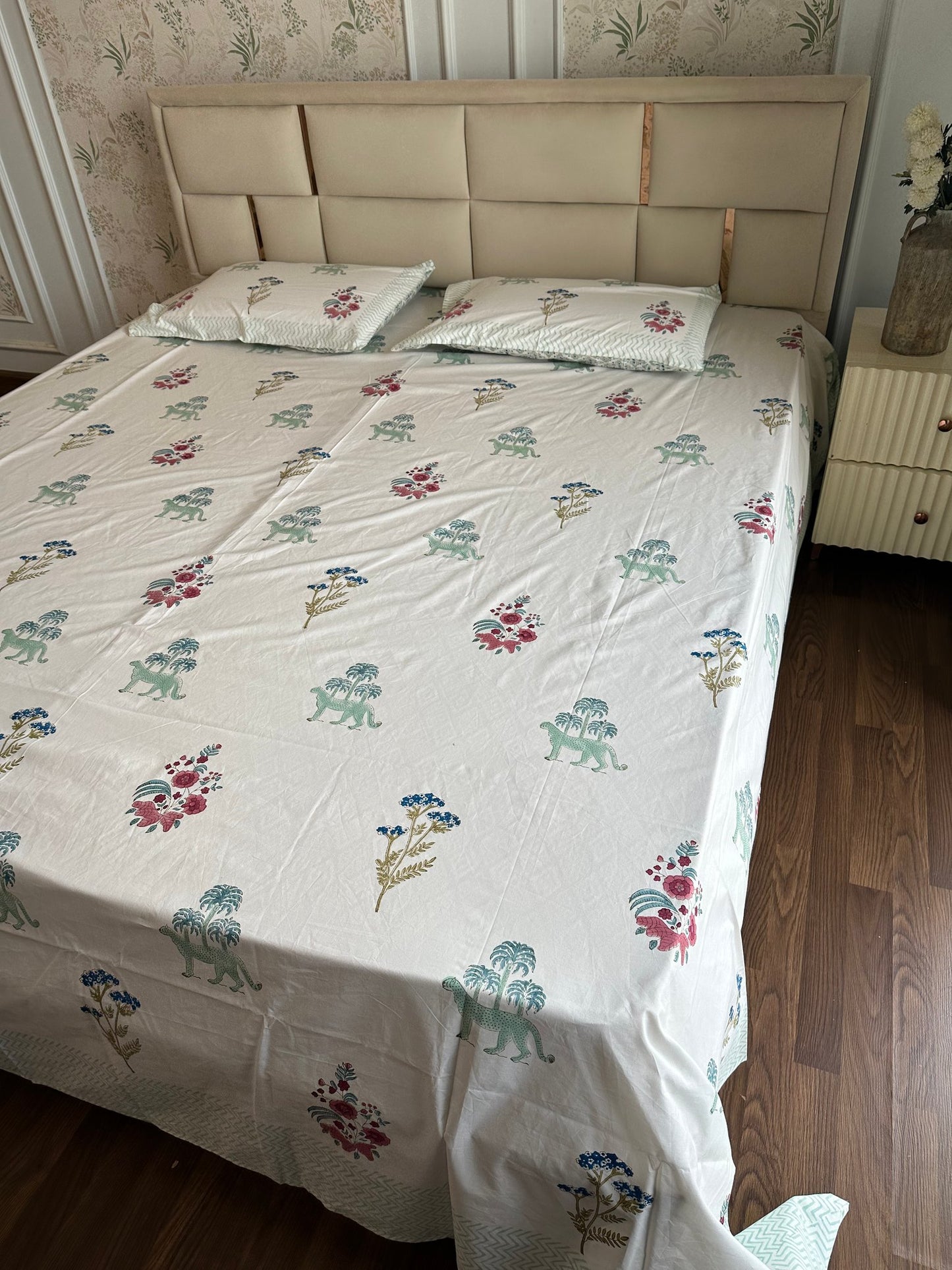 The Royal Jawai Sanganeri hand block printed king bedsheet — Artisan's Thread