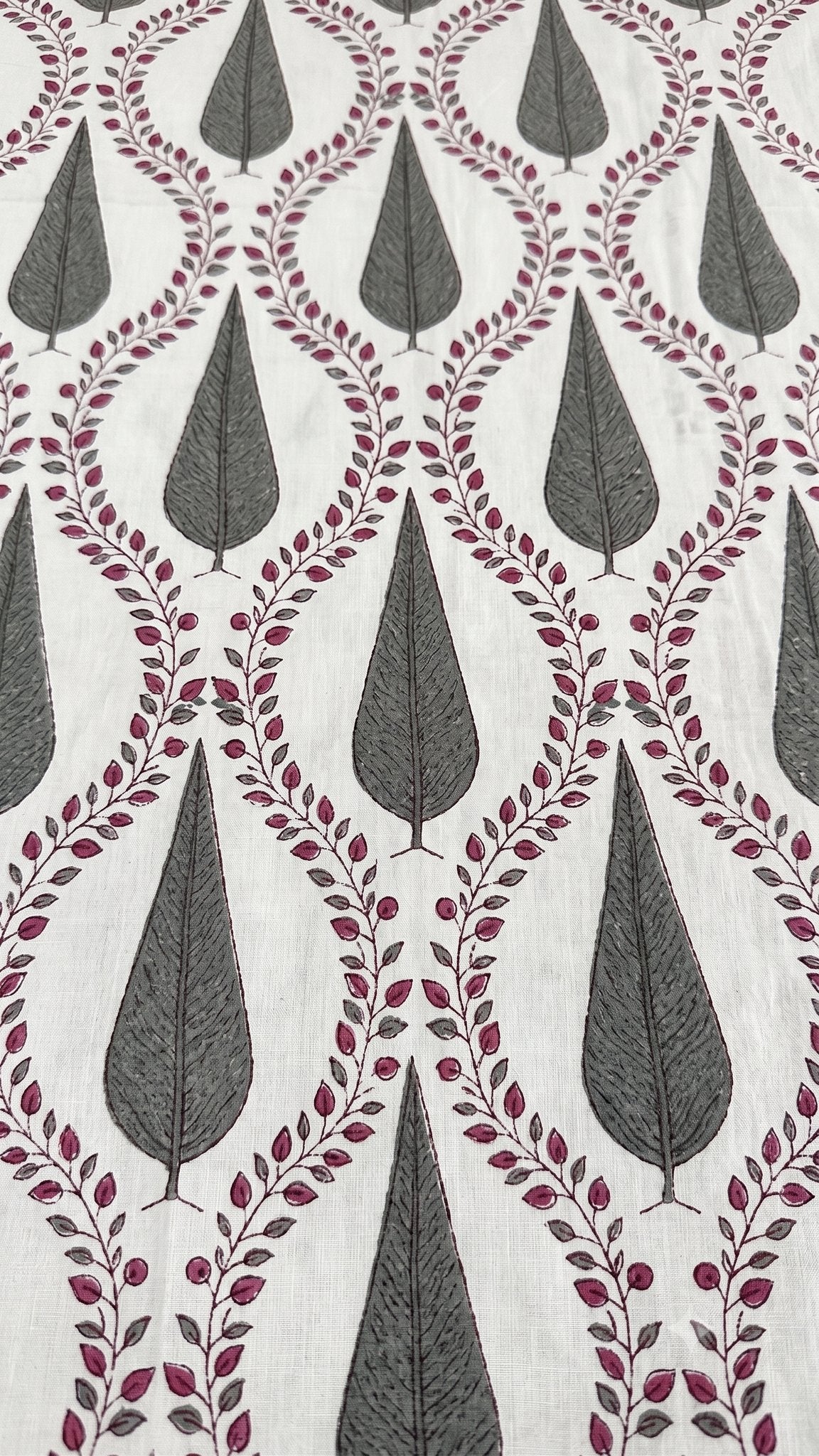Midnight Fern Sanganeri hand block printed king bedsheet — Artisan's Thread